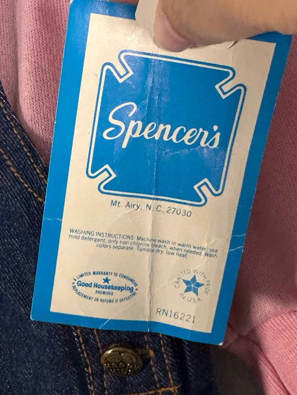 Vintage 80’s / 90’s Spencer’s Happy Kids Baby Girls Denim Overalls set NWT 12M